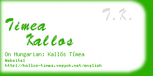 timea kallos business card
