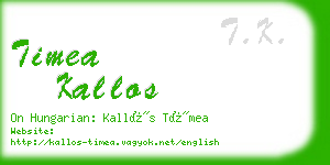 timea kallos business card